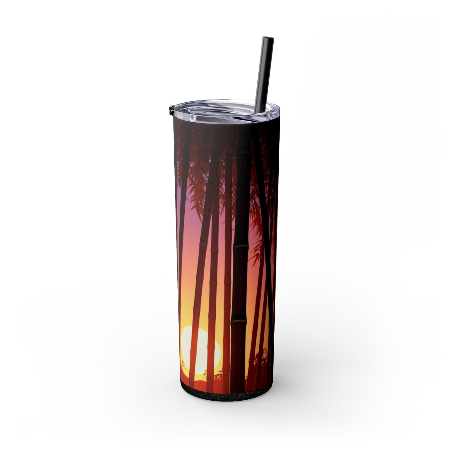 Bamboo Forest Sunrise Skinny Tumbler with Straw, 20oz
