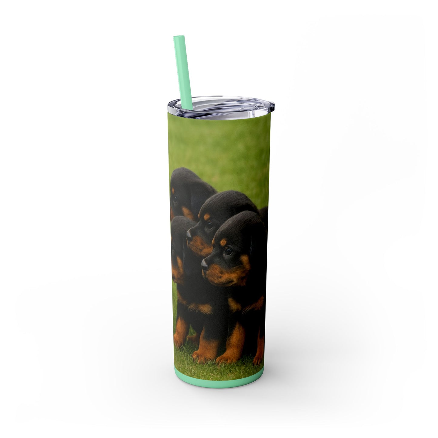 Rottweiler puppies Tumbler with Straw, 20oz