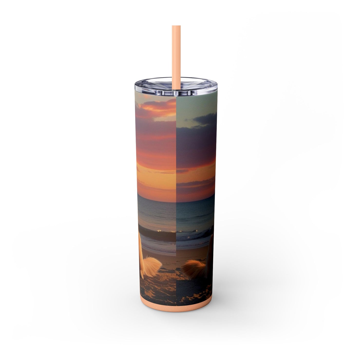 Golden Retriever Love Skinny Tumbler with Straw, 20oz