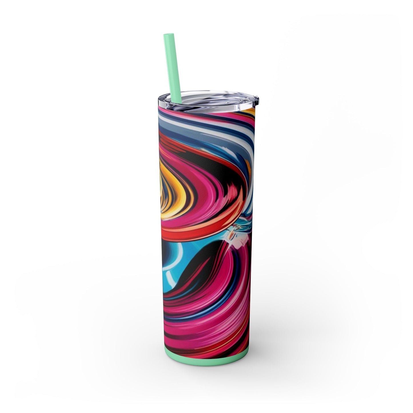 Optical Illusion Skinny Tumbler with Straw, 20oz