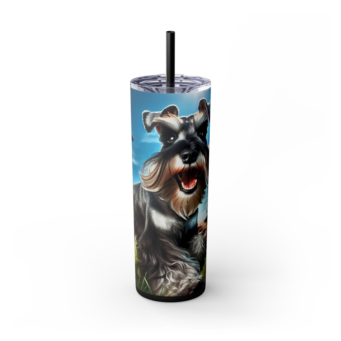 Standard Schnauzer Skinny Tumbler with Straw, 20oz