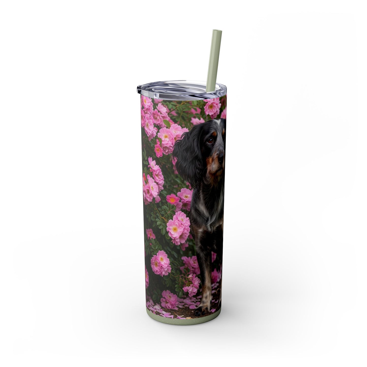 Blue Picardy Spaniel Tumbler with Straw, 20oz