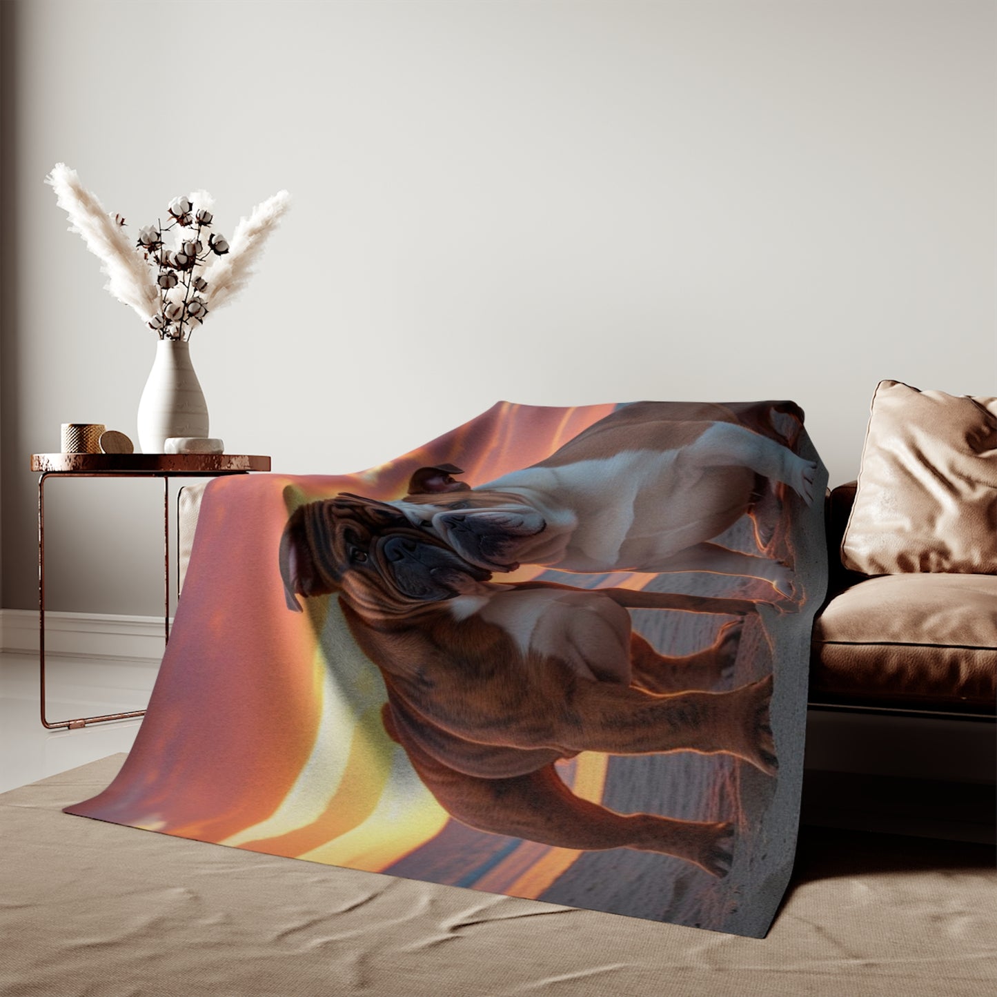 Bulldog Love Sweatshirt Blanket