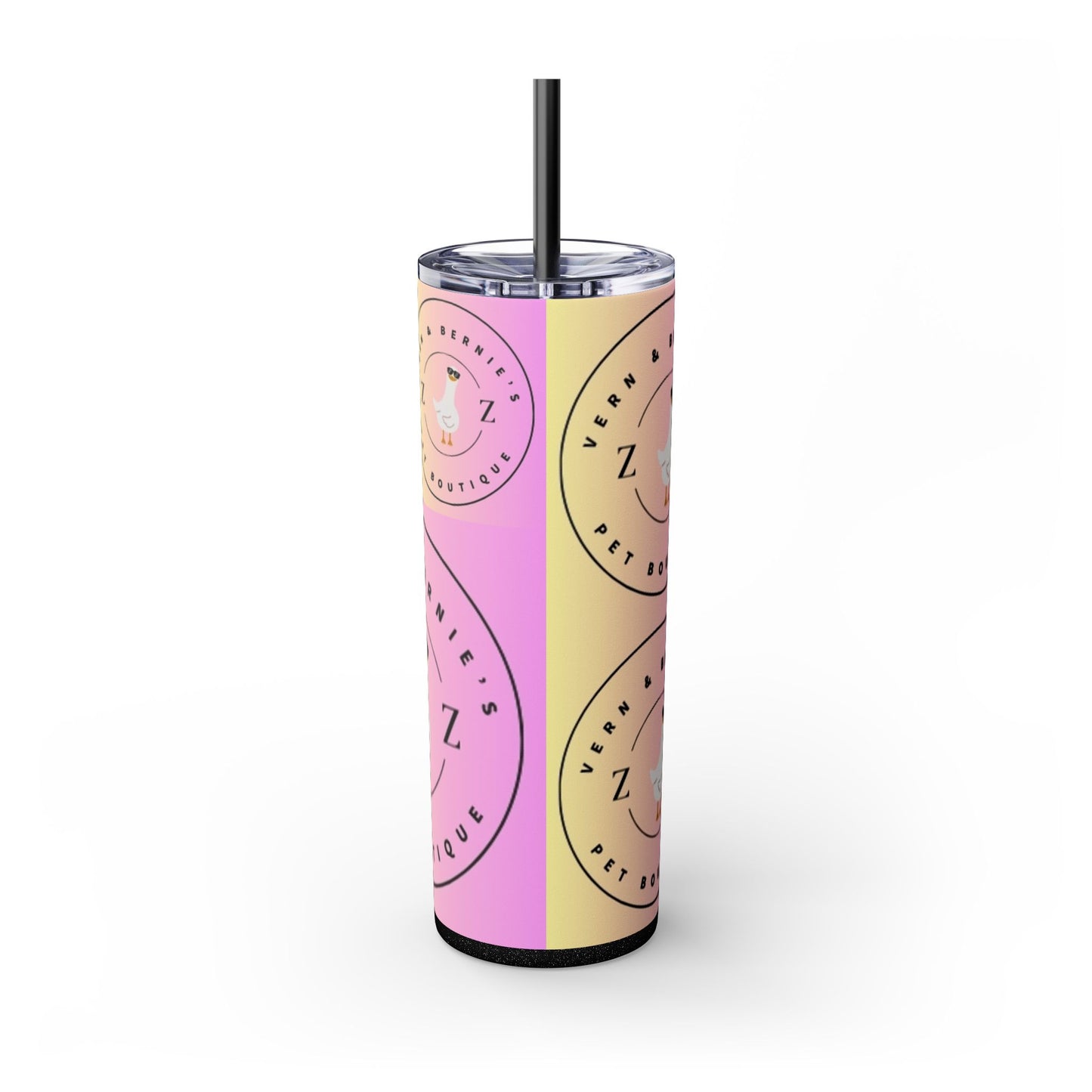 Vern and Bernie's Skinny Tumbler with Straw, 20oz