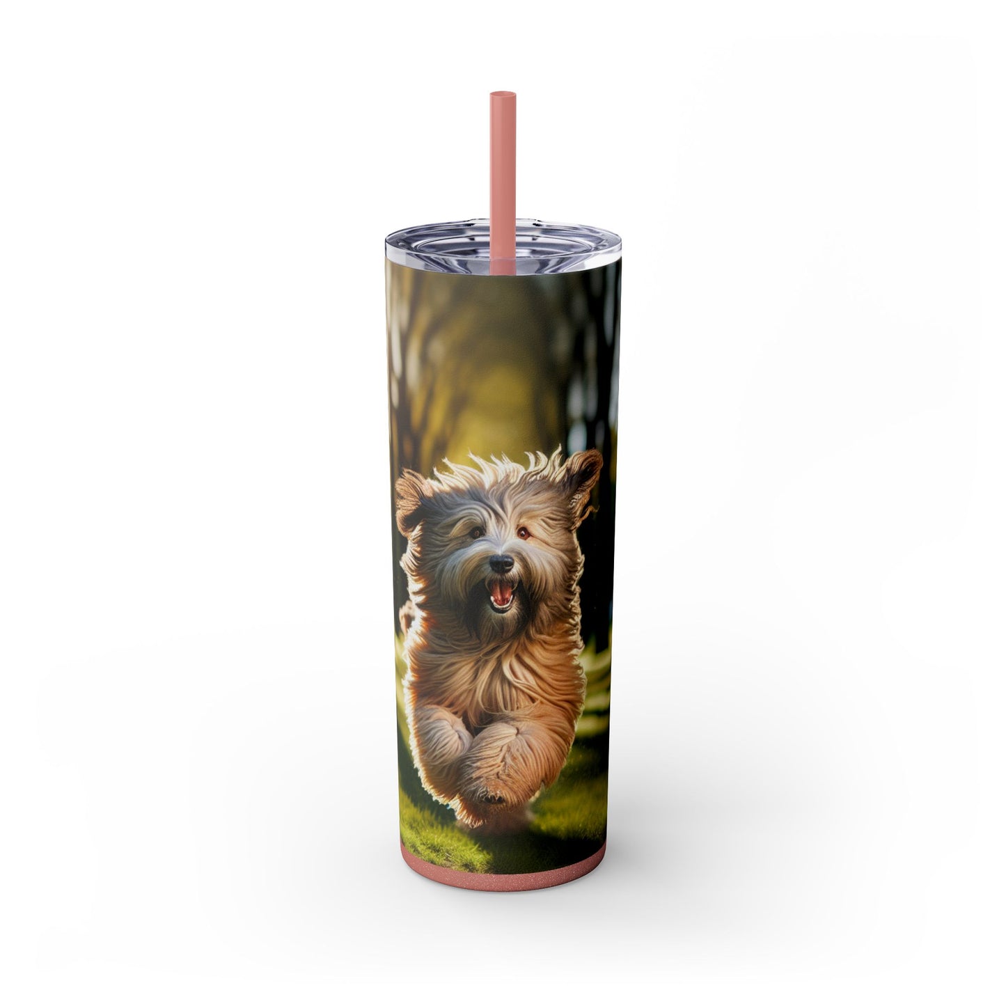 Polish Lowland Sheepdog Skinny Tumbler with Straw, 20oz