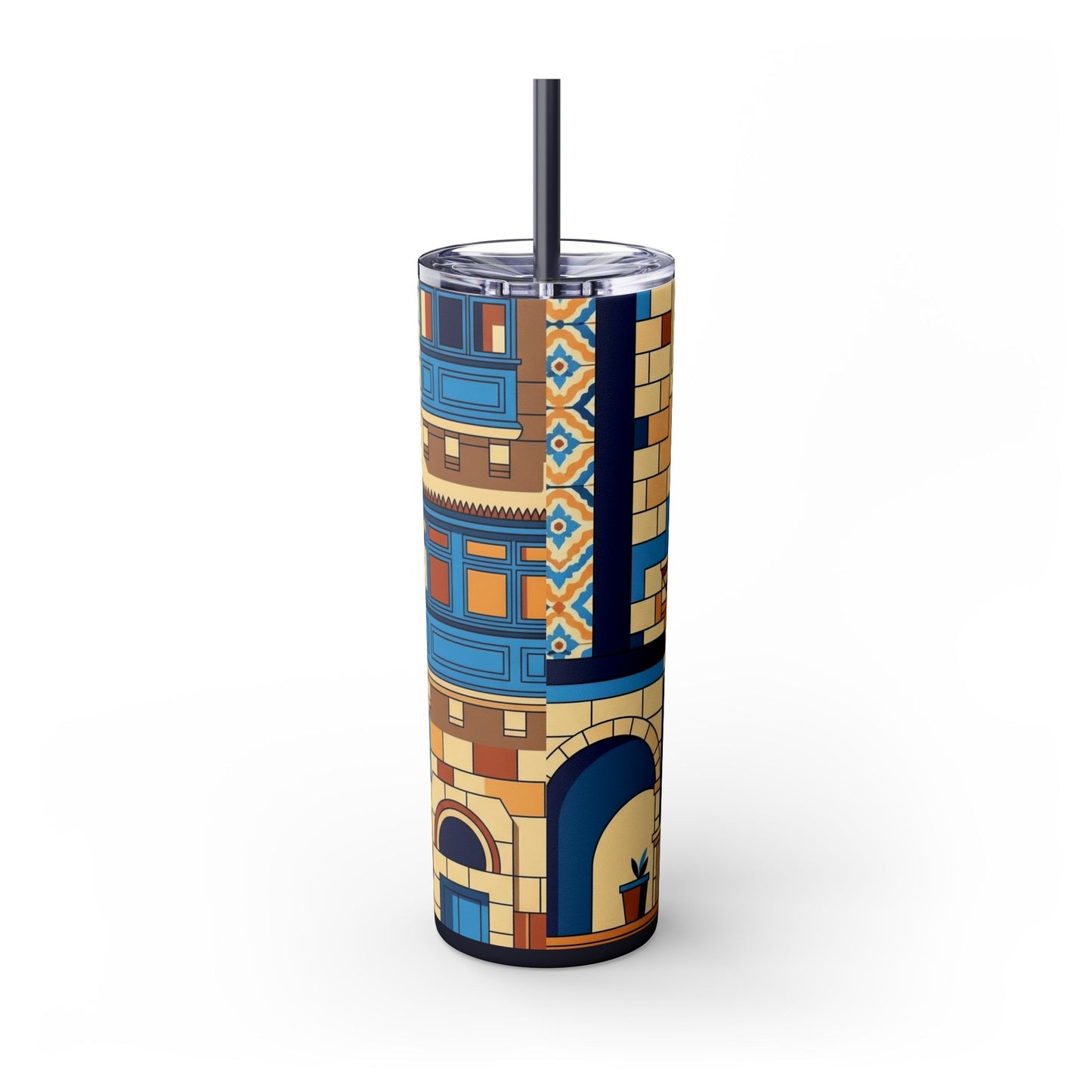Pharaoh Hound Skinny Tumbler with Straw, 20oz