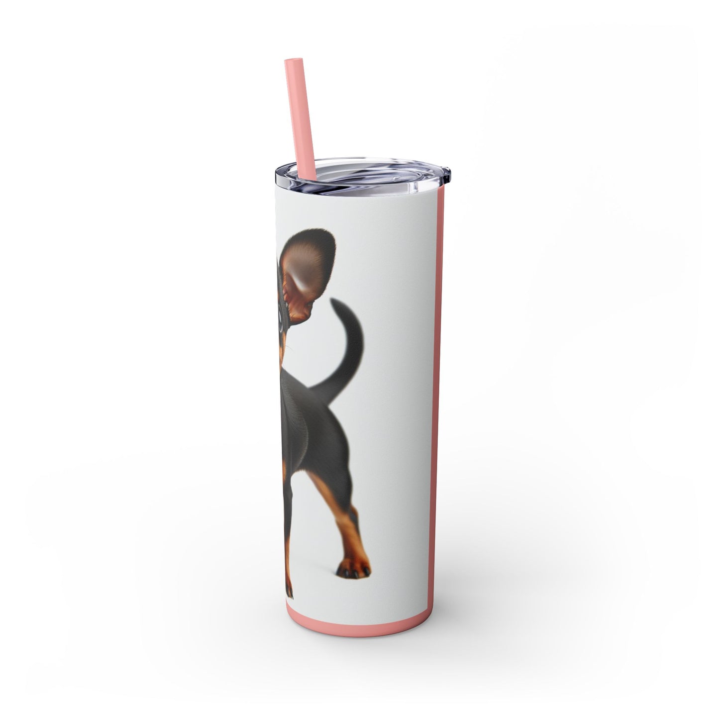 Miniature Pinscher Skinny Tumbler with Straw, 20oz