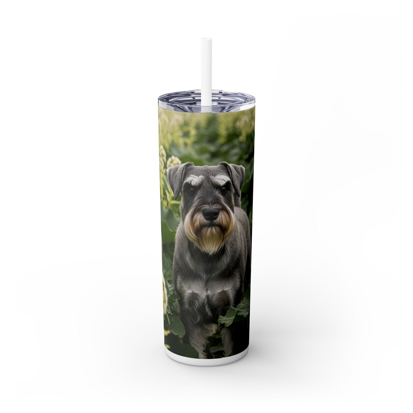 Standard Schnauzer Skinny Tumbler with Straw, 20oz
