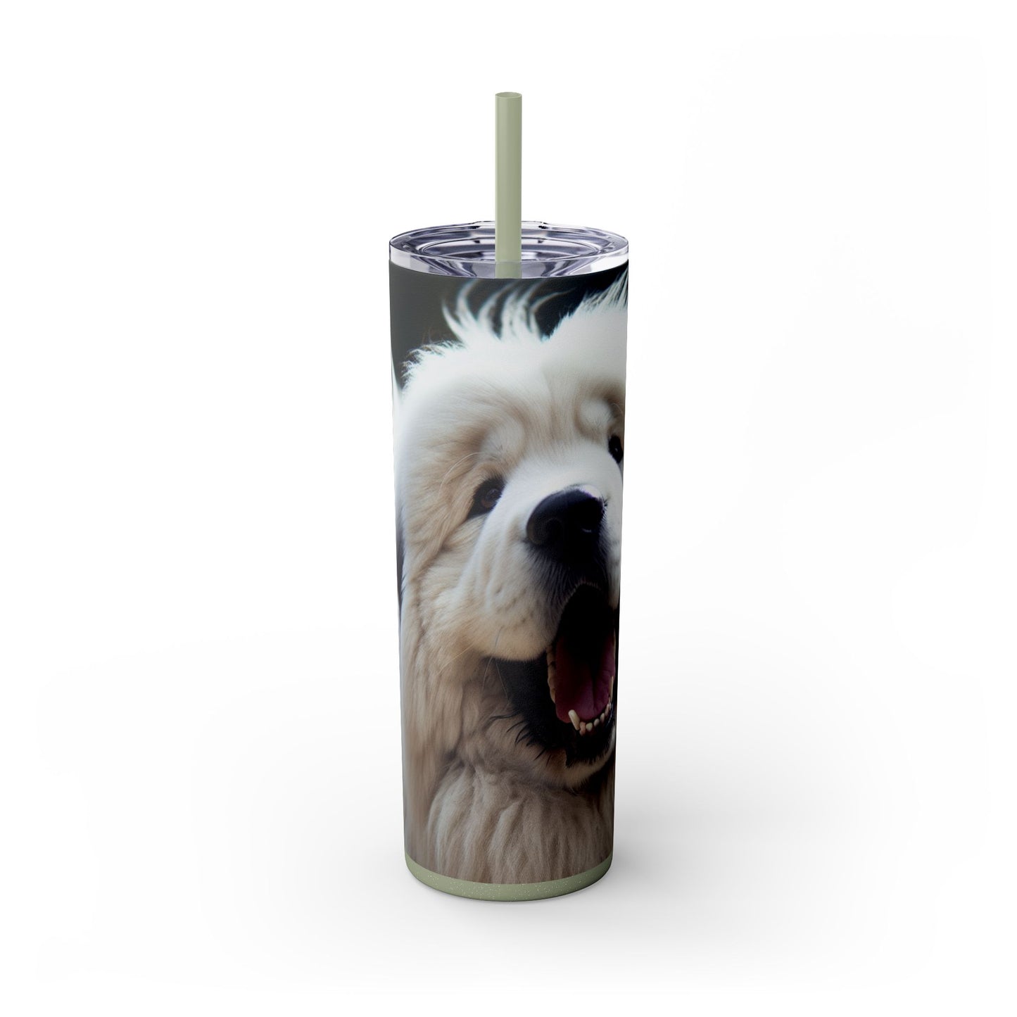 Tatra Shepherd Dog Skinny Tumbler with Straw, 20oz