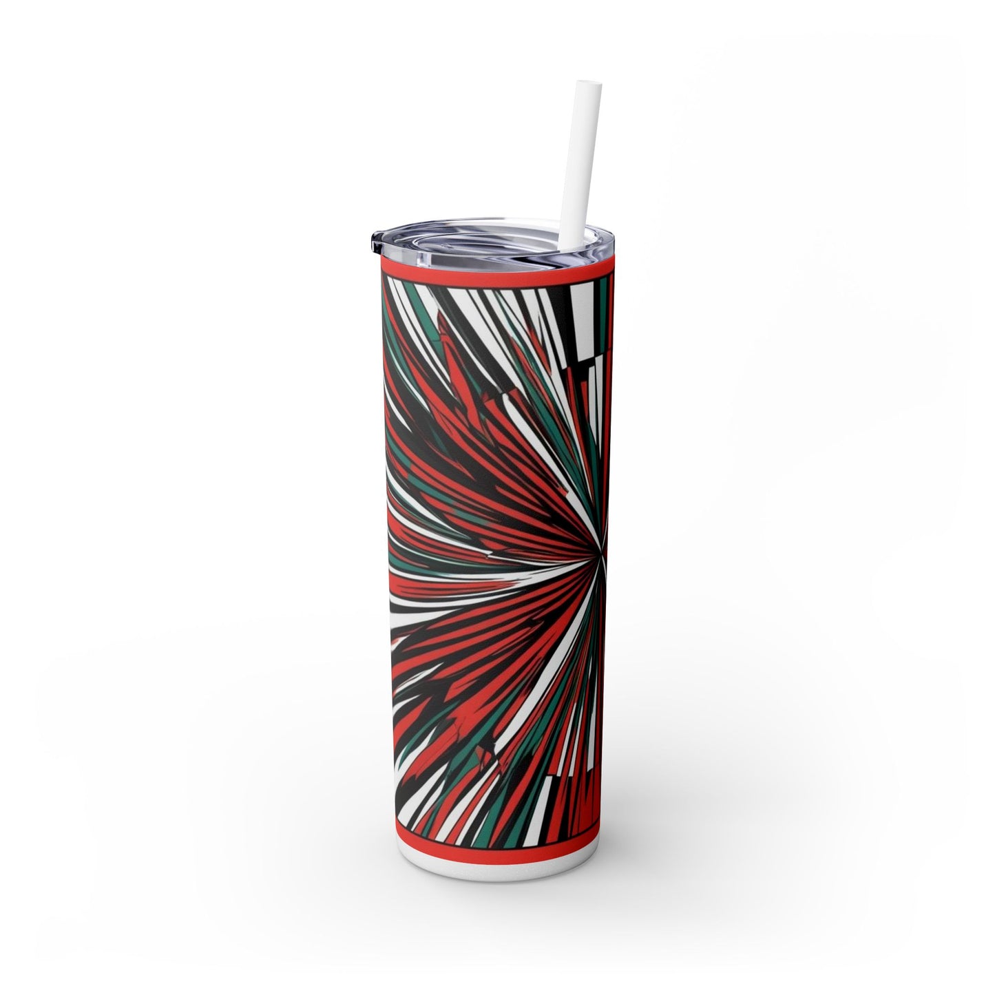 Optical Illusion Skinny Tumbler with Straw, 20oz
