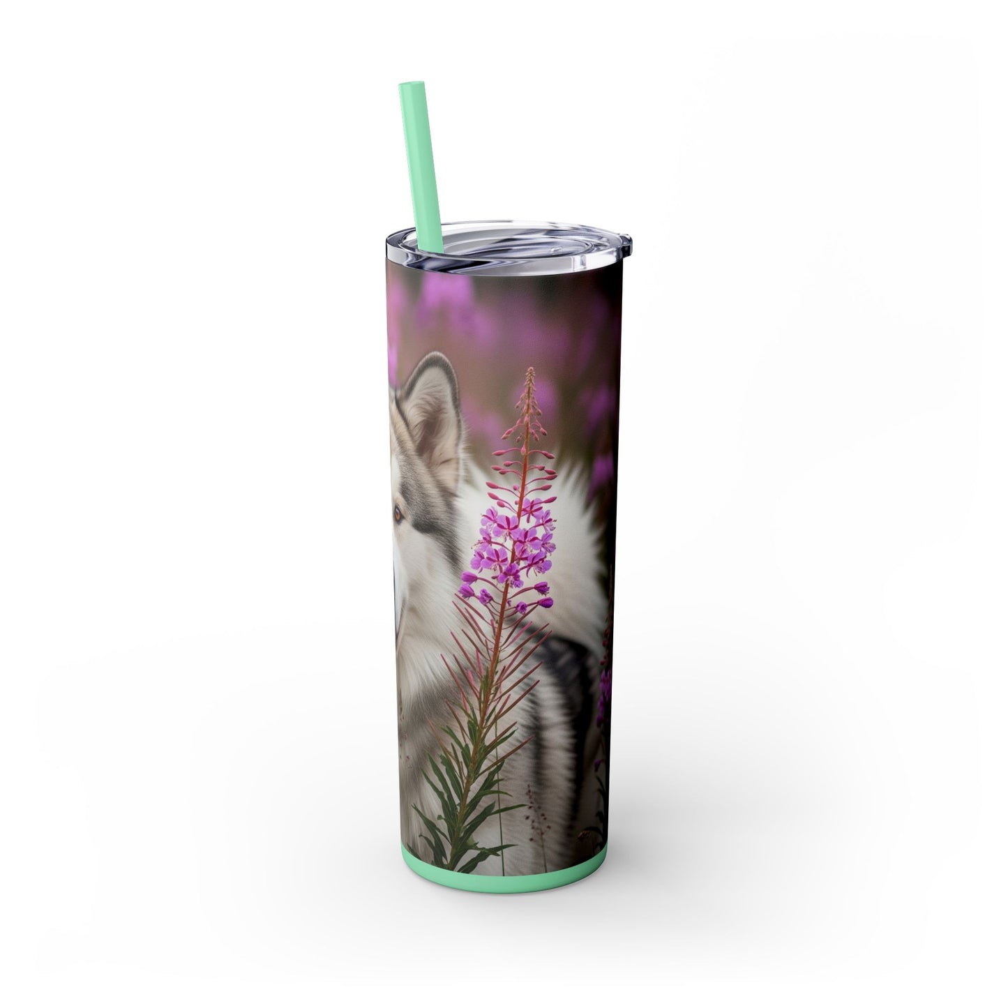 Alaskan Malamute Skinny Tumbler with Straw, 20oz