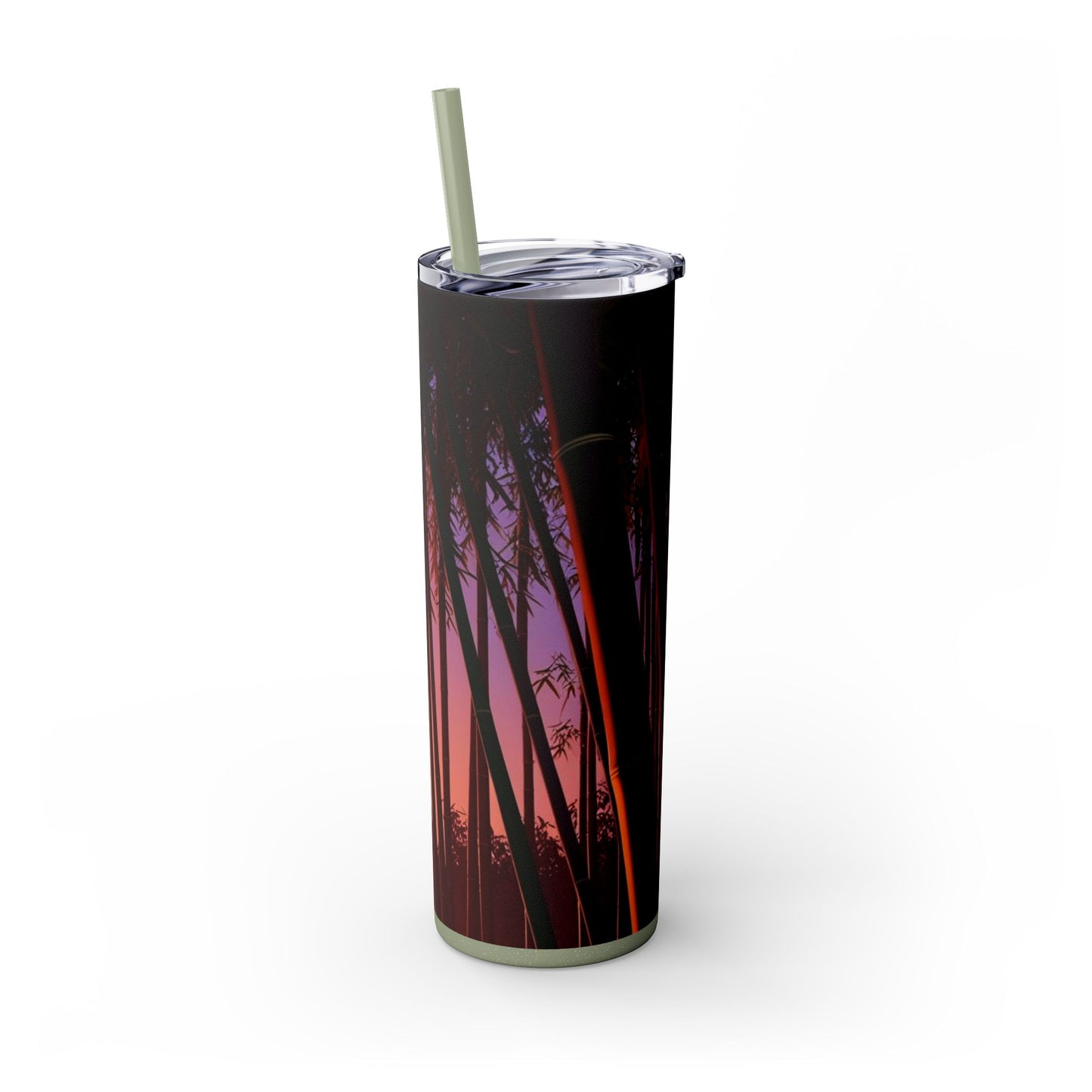 Bamboo Forest Sunrise Skinny Tumbler with Straw, 20oz