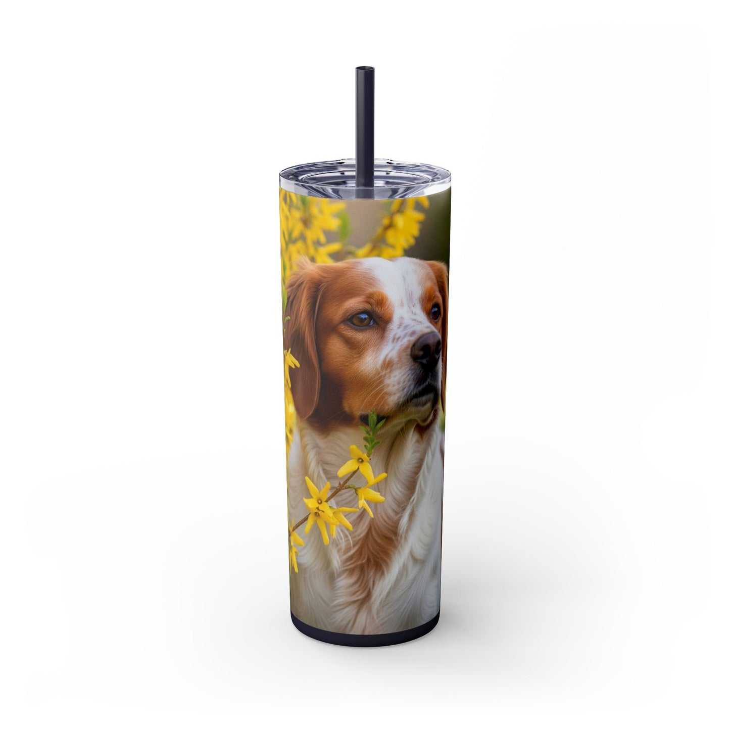 Brittany Dog Tumbler with Straw, 20oz