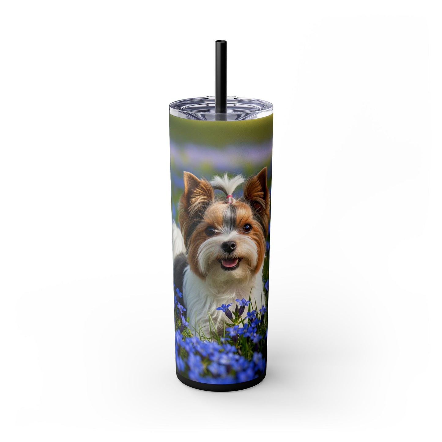 Biewer Terrier Tumbler with Straw, 20oz
