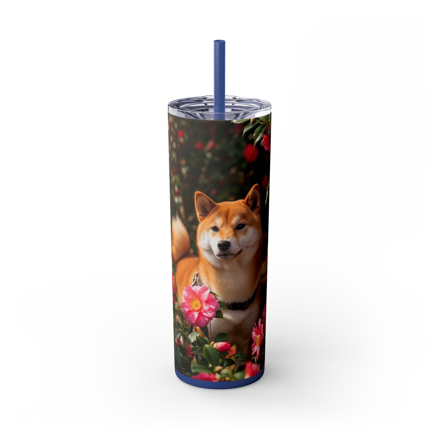 Shiba Inu Skinny Tumbler with Straw, 20oz
