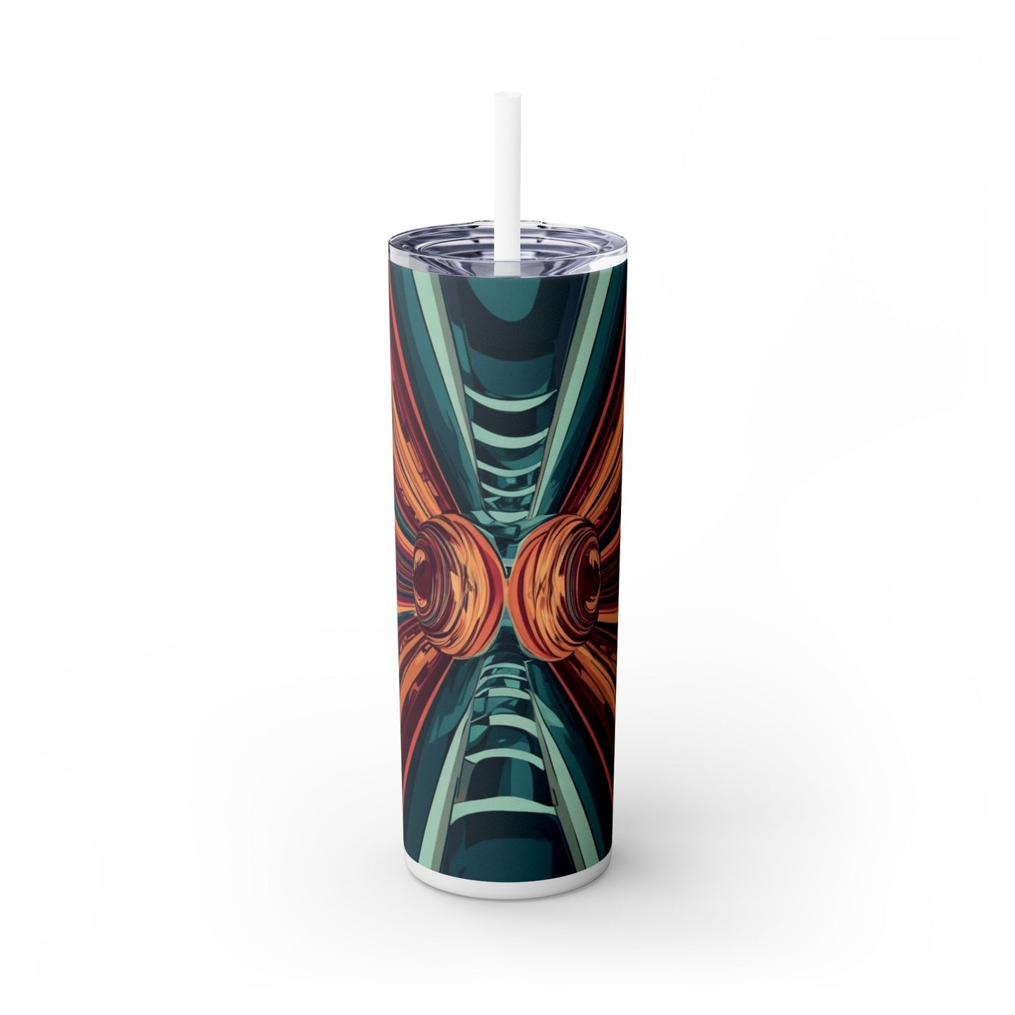Optical Illusion Skinny Tumbler with Straw, 20oz