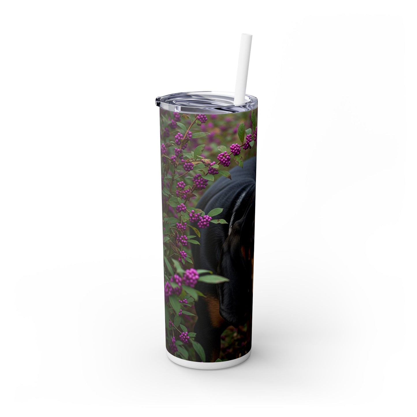 Black and Tan Coonhound Tumbler with Straw, 20oz