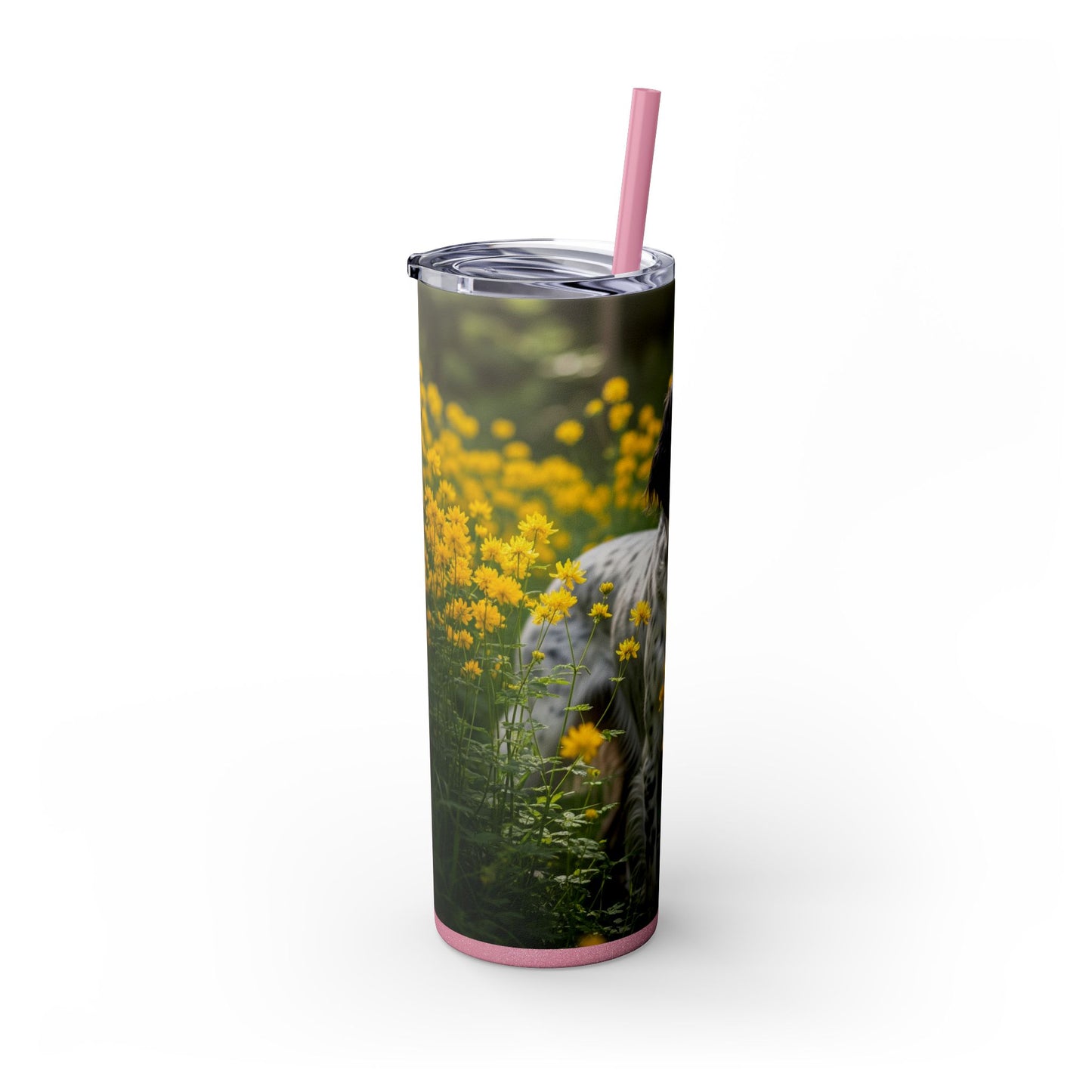 English Setter Skinny Tumbler with Straw, 20oz