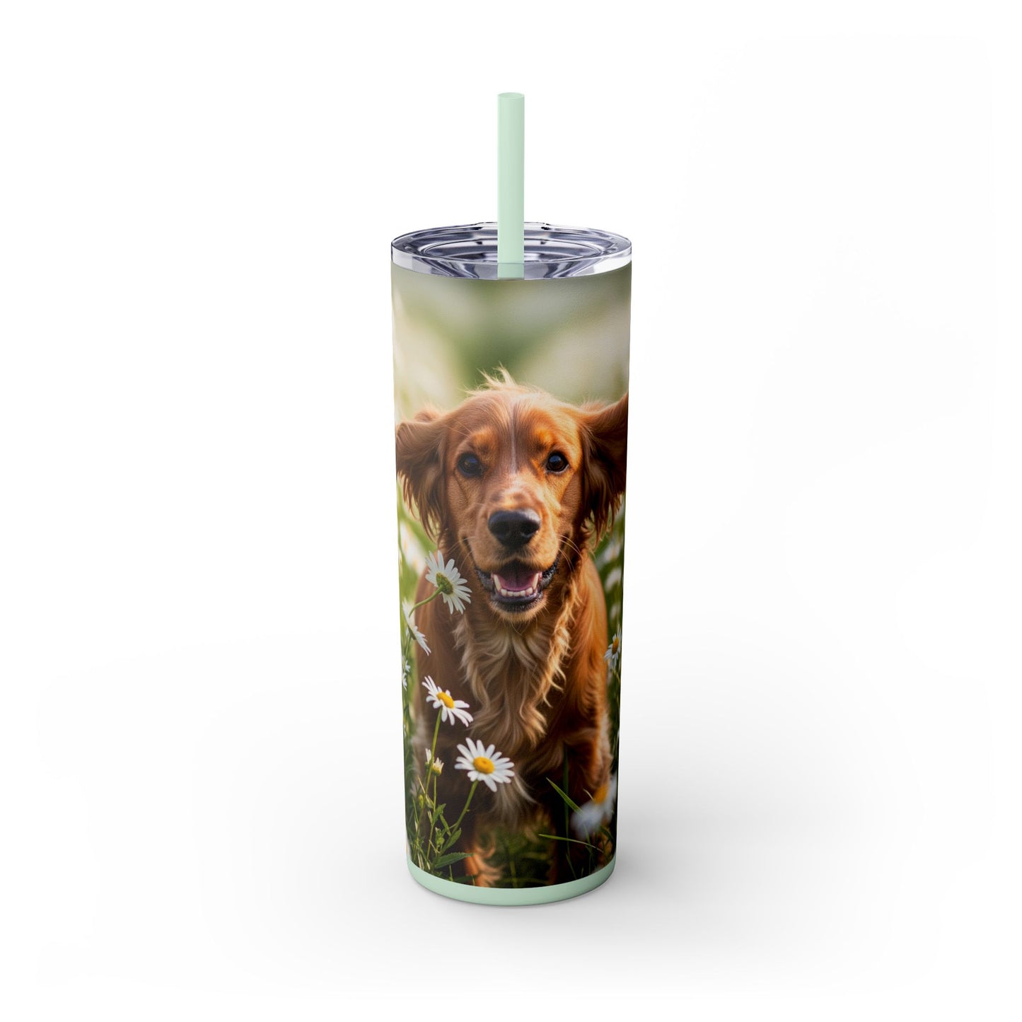 English Cocker Spaniel Skinny Tumbler with Straw, 20oz