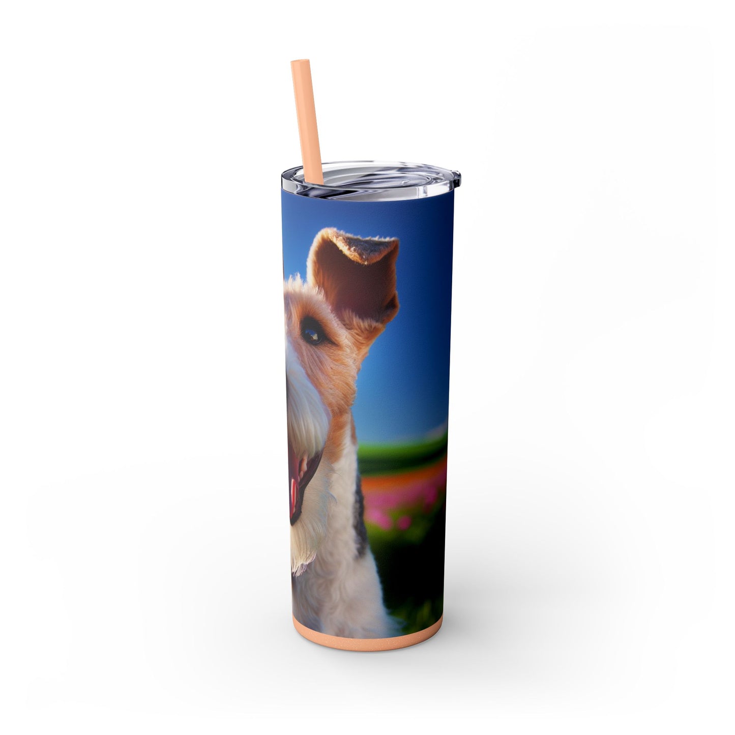 Wire Fox Terrier Skinny Tumbler with Straw, 20oz