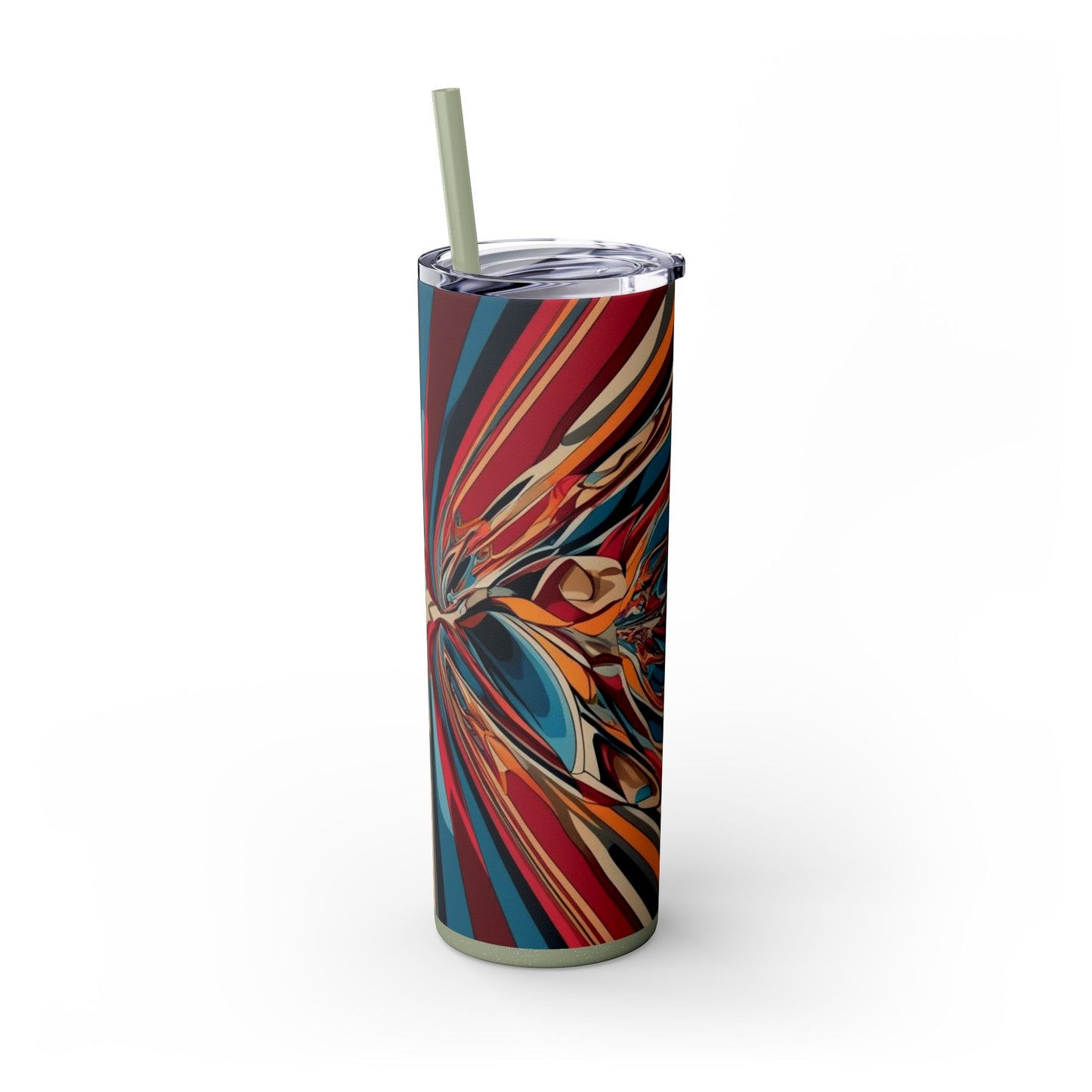 Optical Illusion Skinny Tumbler with Straw, 20oz