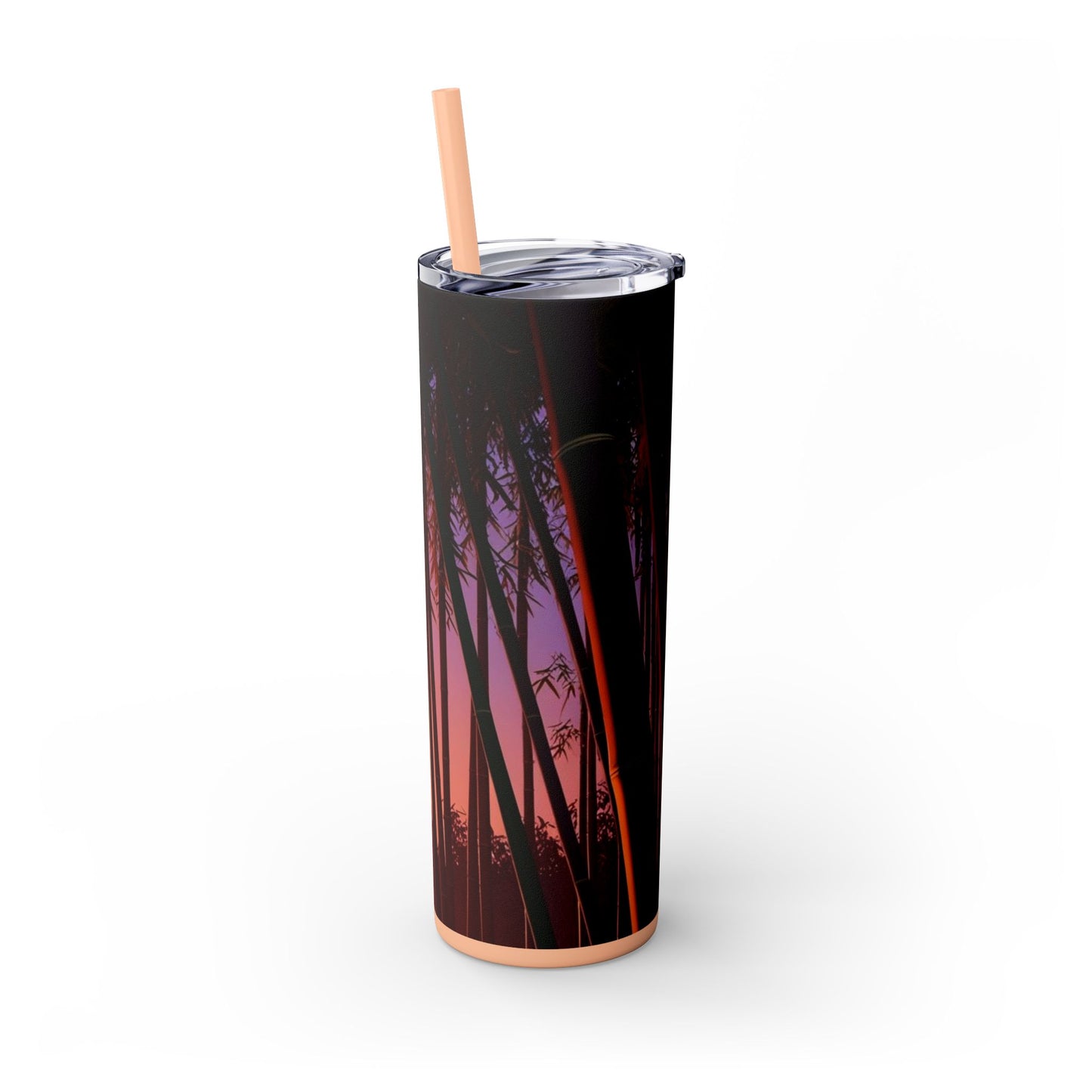 Bamboo Forest Sunrise Skinny Tumbler with Straw, 20oz
