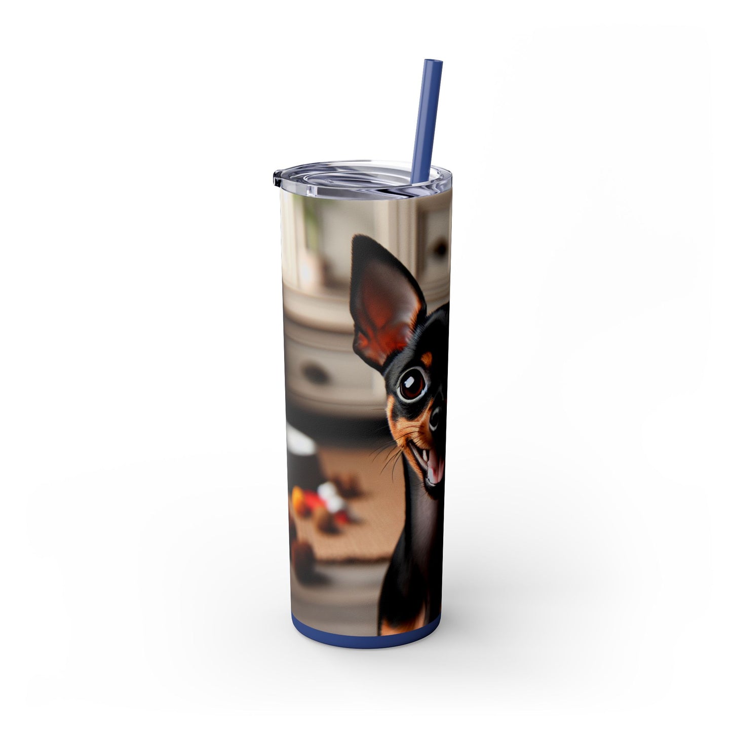 English Toy Terrier Tumbler with Straw, 20oz