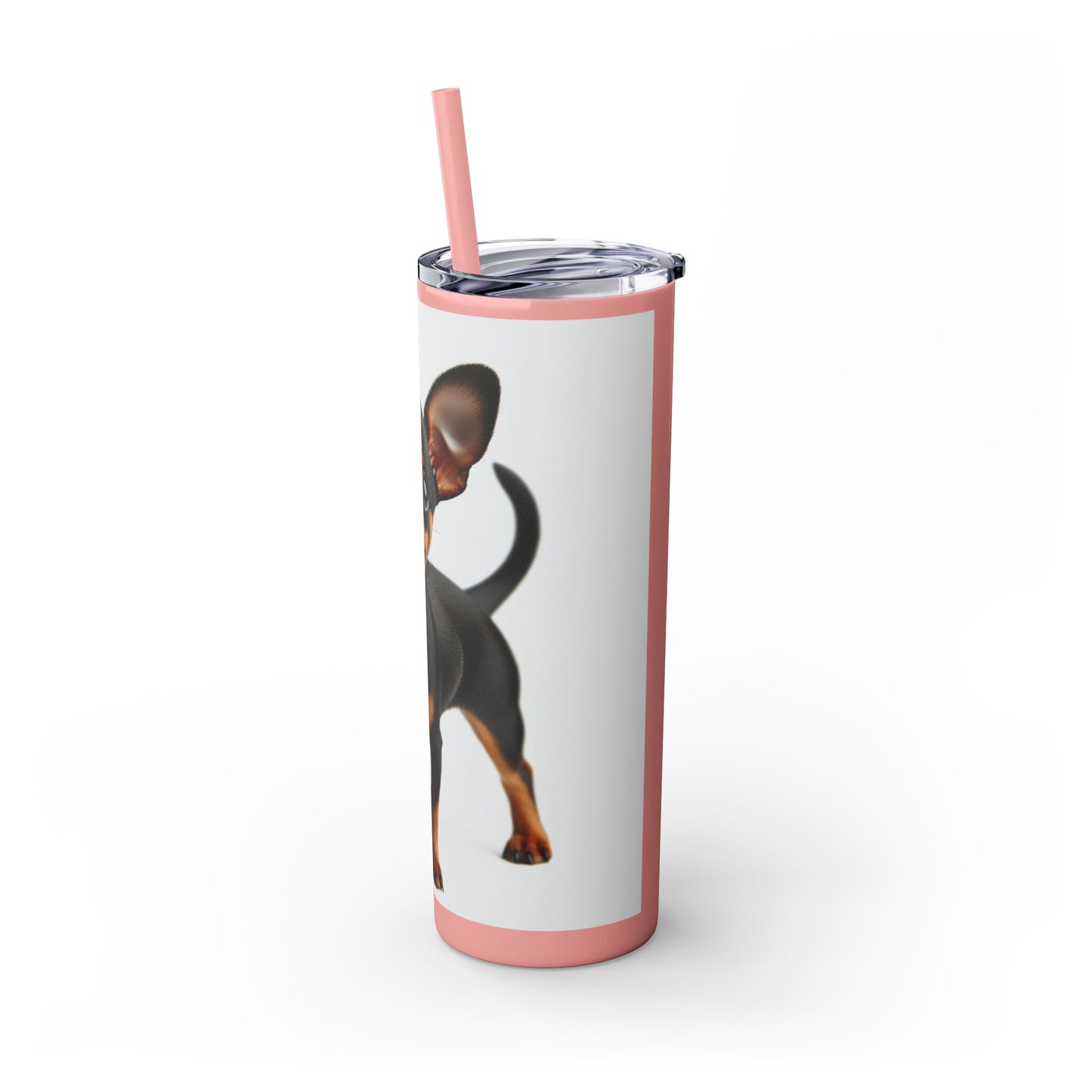 Miniature Pinscher Skinny Tumbler with Straw, 20oz