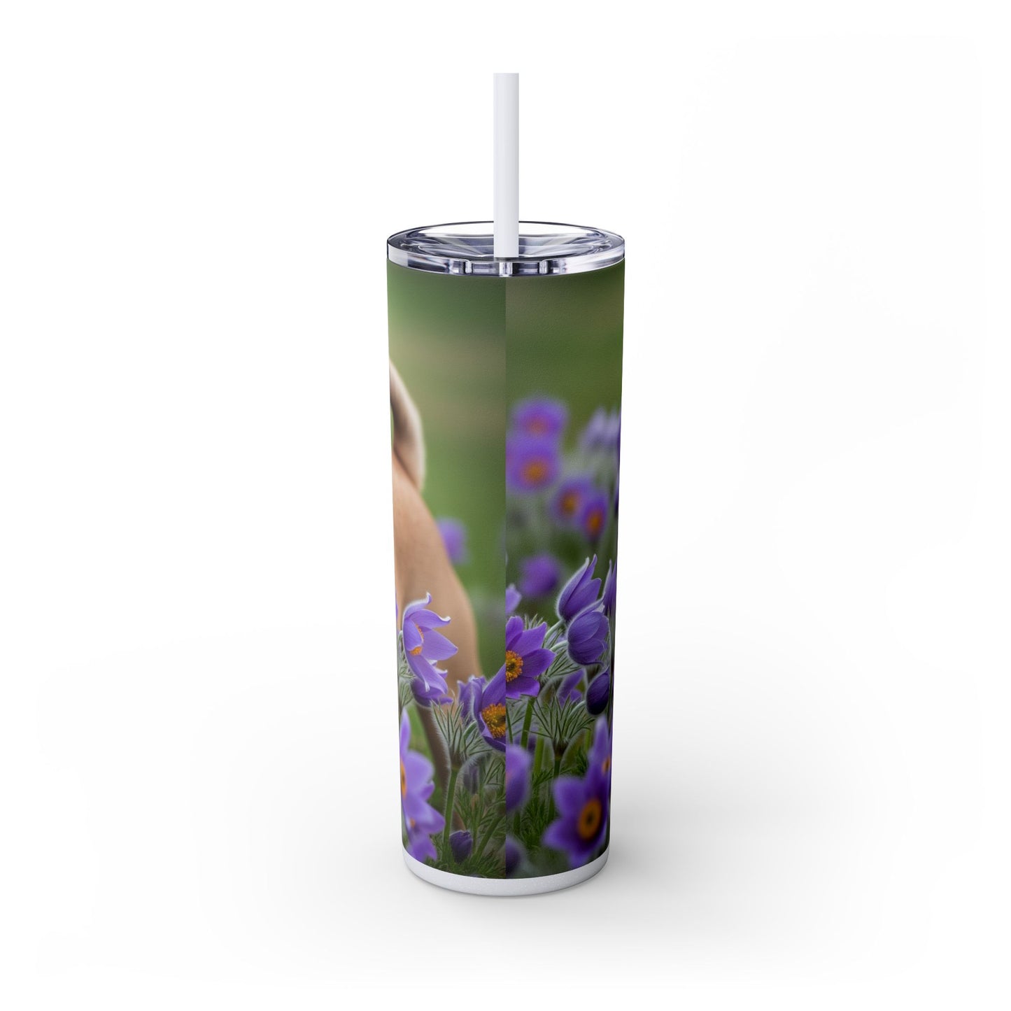 French Bulldog Skinny Tumbler with Straw, 20oz