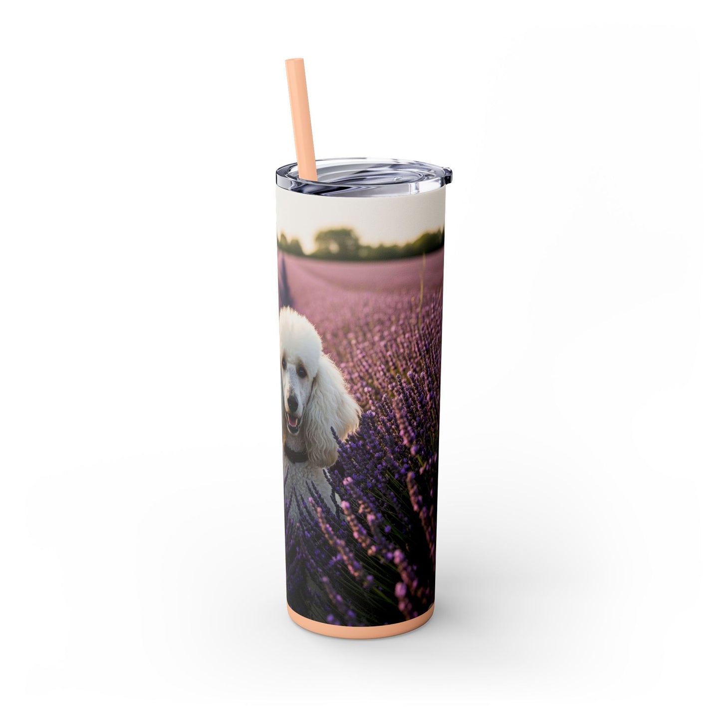 Poodle Skinny Tumbler with Straw, 20oz