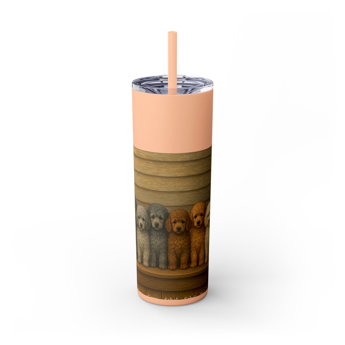 Poodle puppies Tumbler with Straw, 20oz