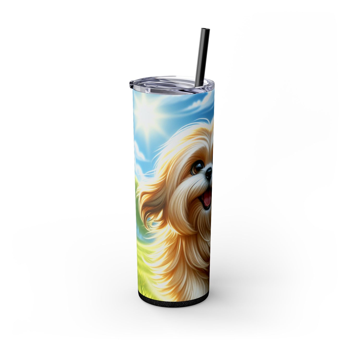 Lhasa Apso Skinny Tumbler with Straw, 20oz