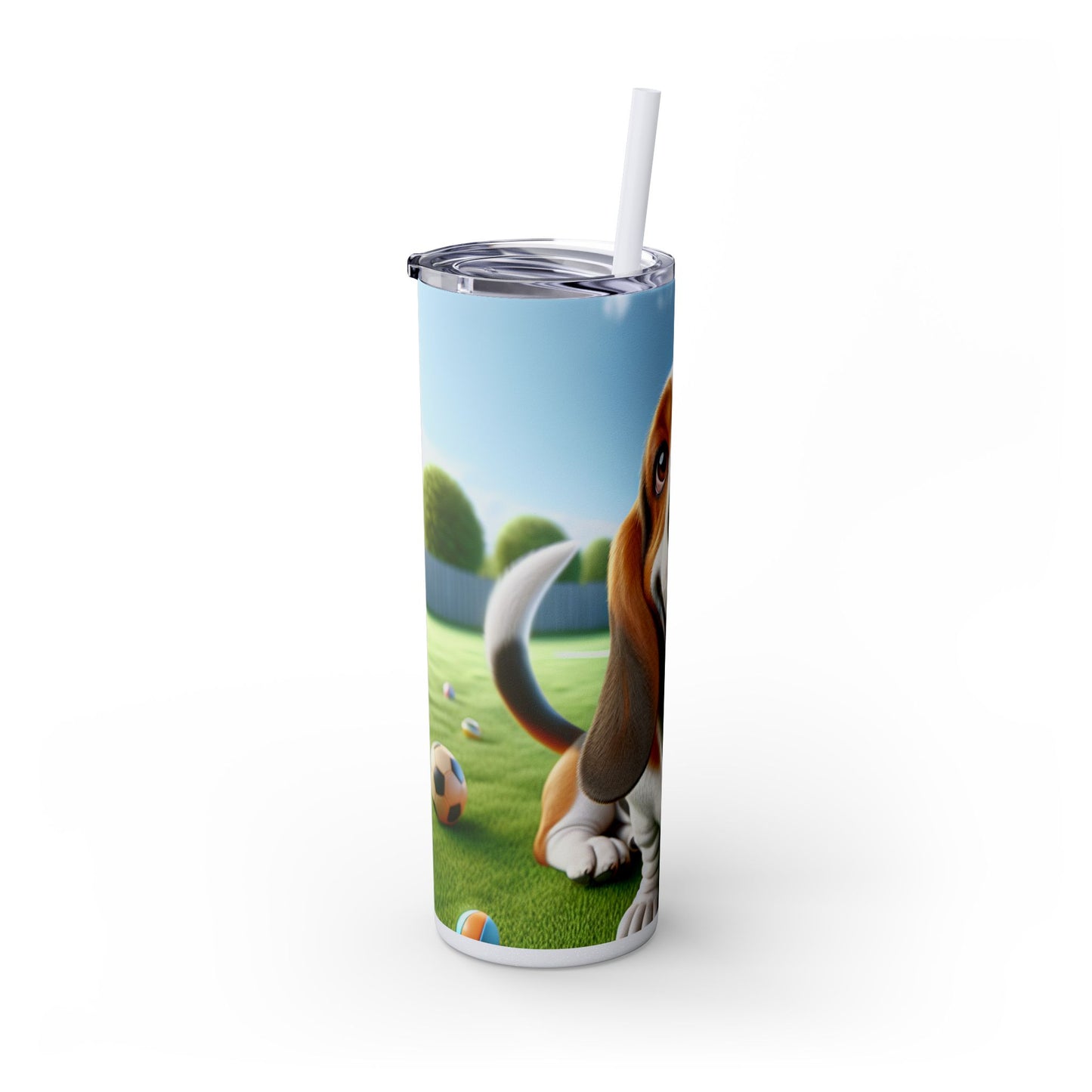 Basset Hound Tumbler with Straw, 20oz