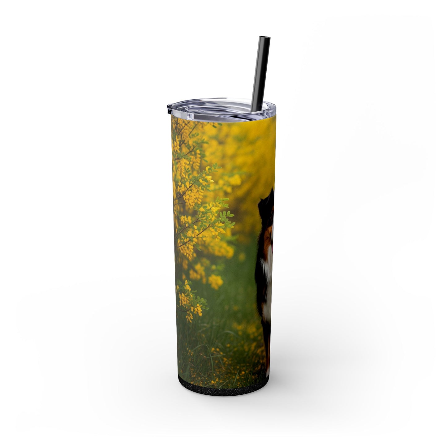 Australian Shepherd Skinny Tumbler with Straw, 20oz
