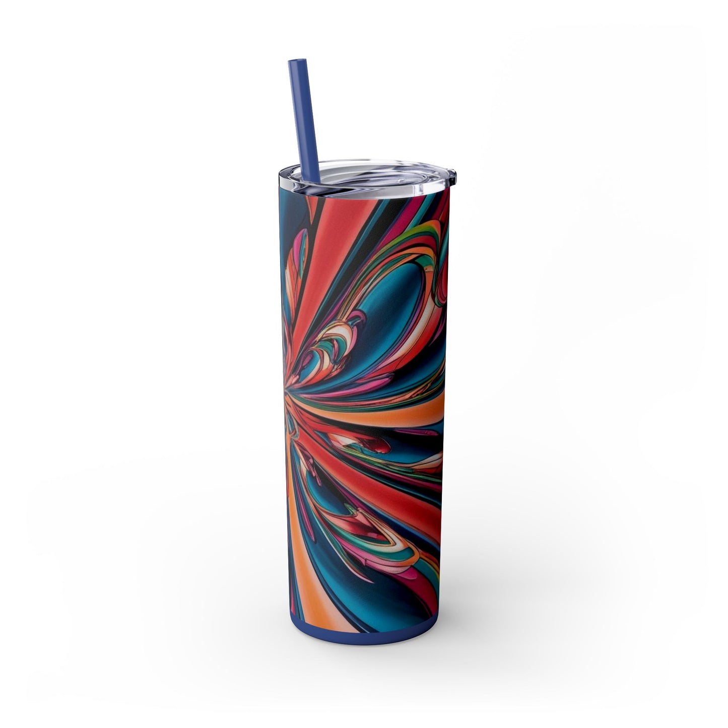 Optical Illusion Skinny Tumbler with Straw, 20oz