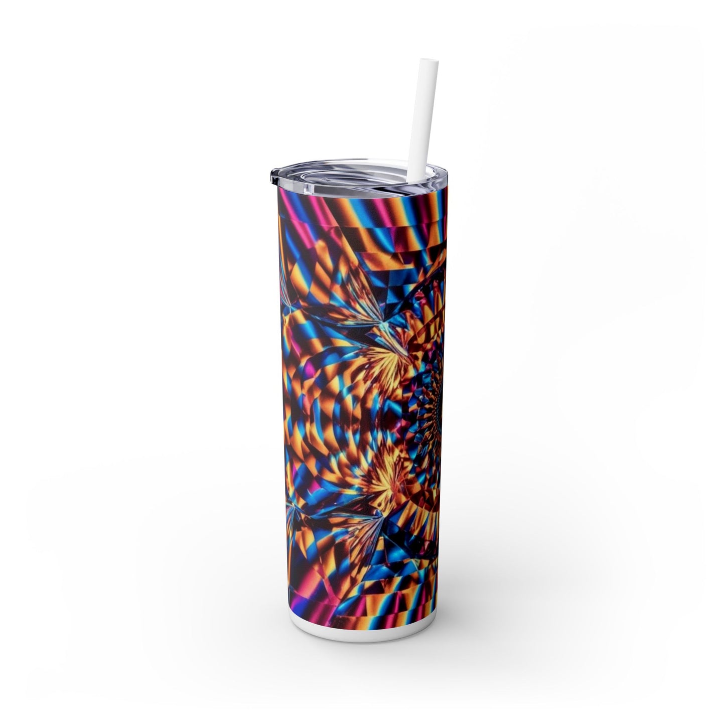 Optical Illusion Skinny Tumbler with Straw, 20oz