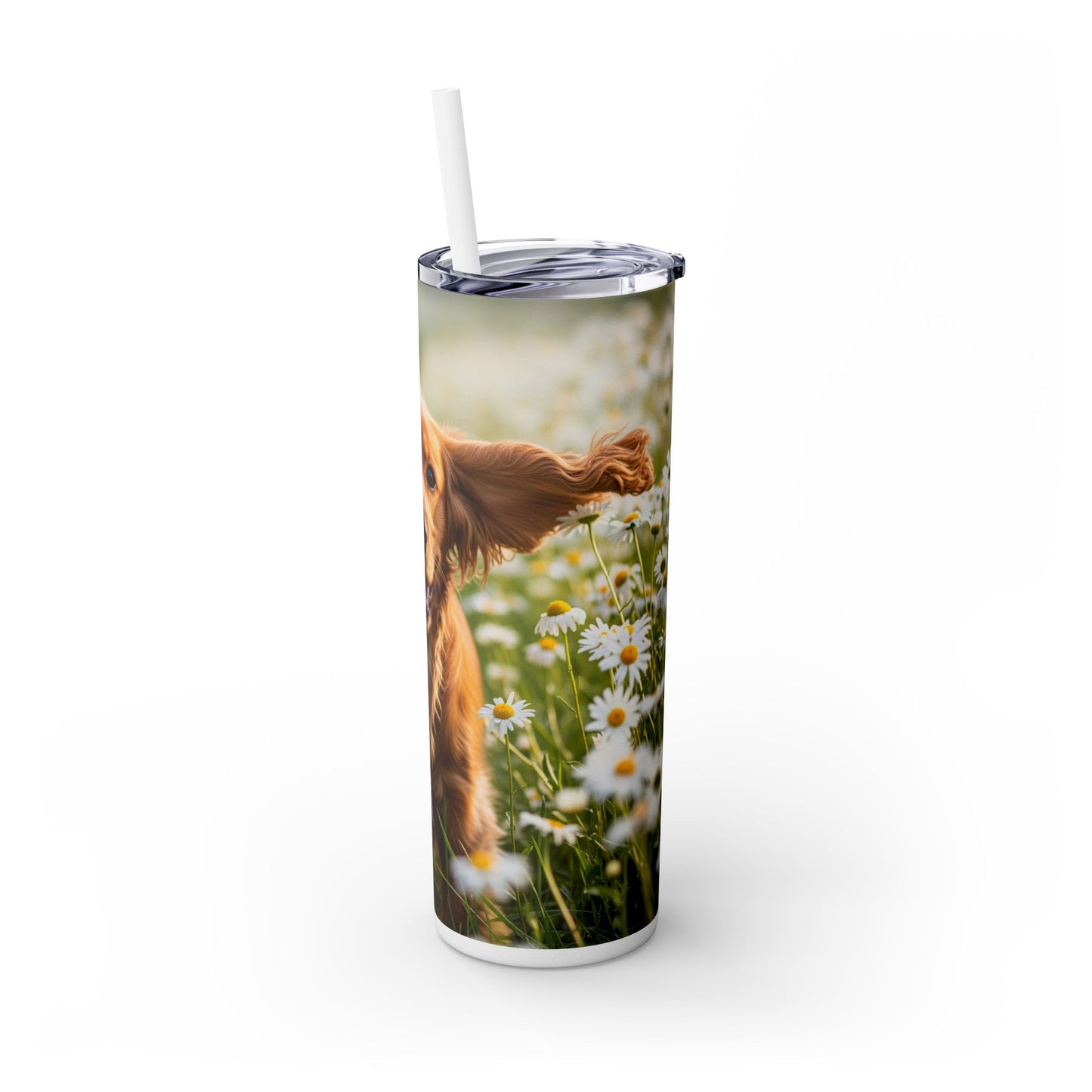 English Cocker Spaniel Skinny Tumbler with Straw, 20oz