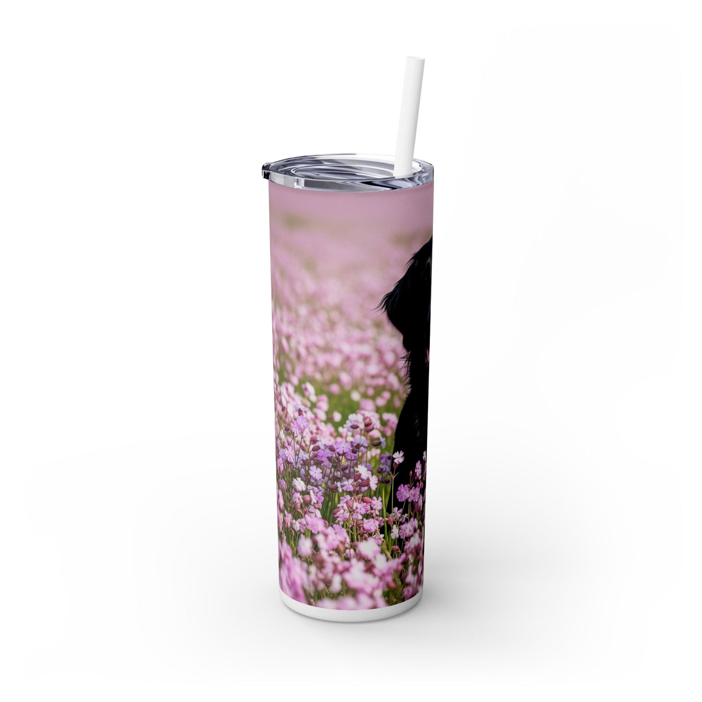Flat Coated Retriever Skinny Tumbler with Straw, 20oz