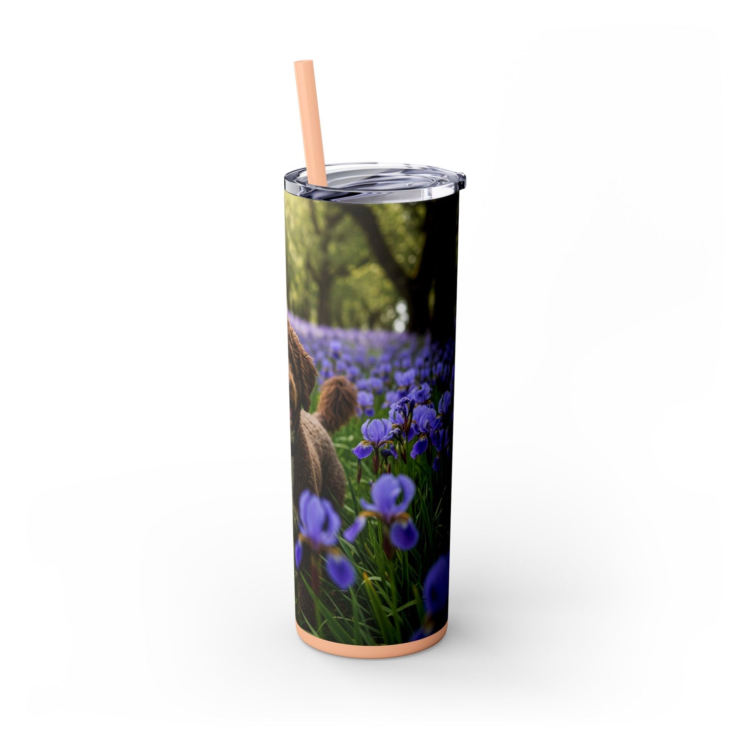 Portuguese Water Dog Skinny Tumbler with Straw, 20oz
