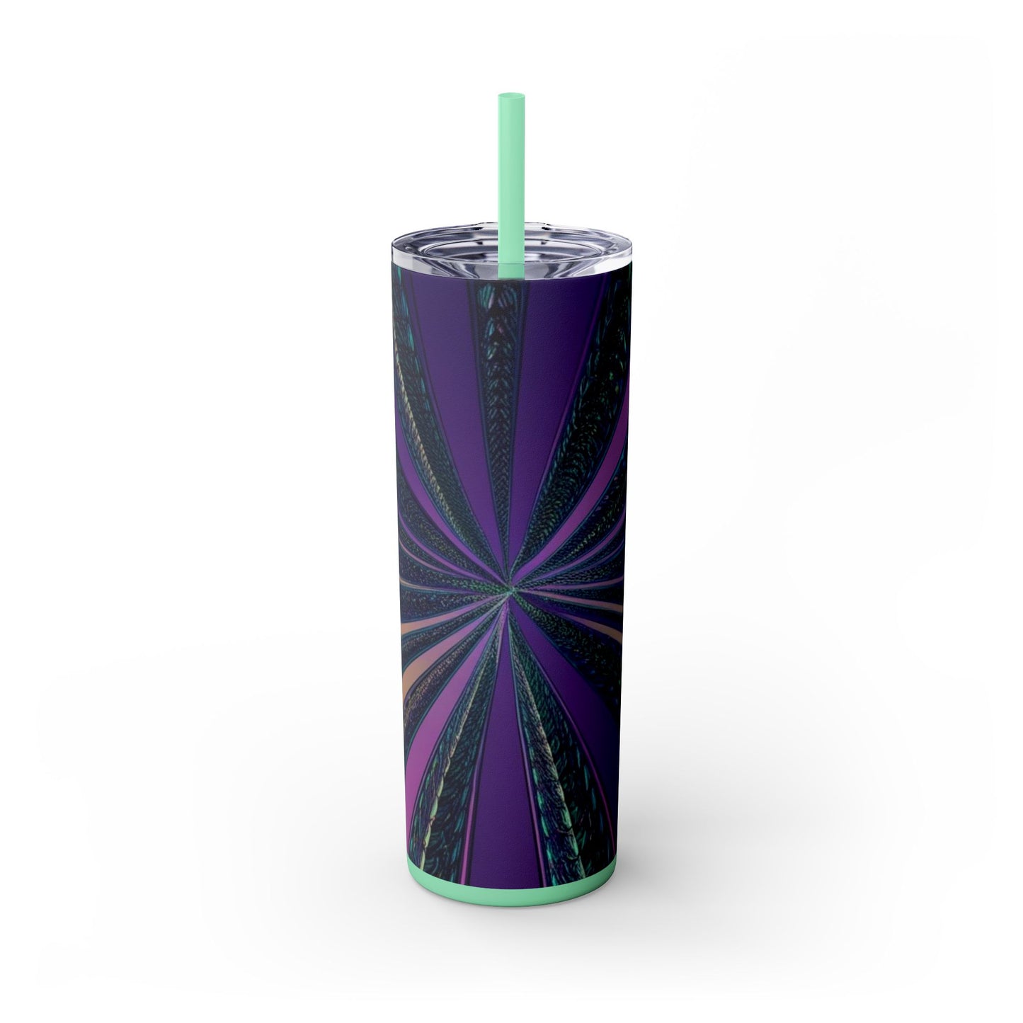 Optical Illusion Skinny Tumbler with Straw, 20oz