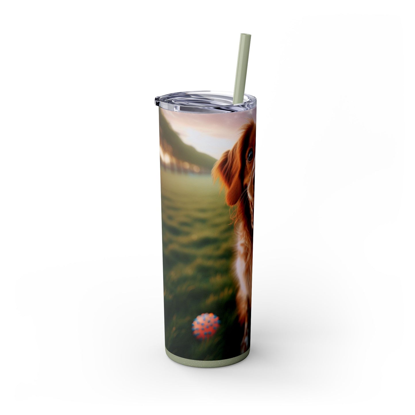 Brittany Dog Tumbler with Straw, 20oz