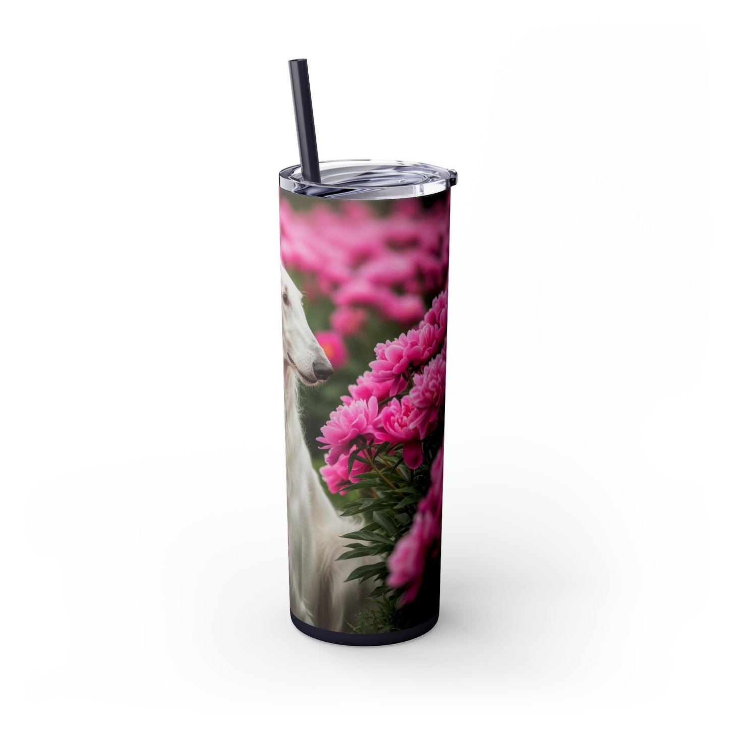 Borzoi Skinny Tumbler with Straw, 20oz