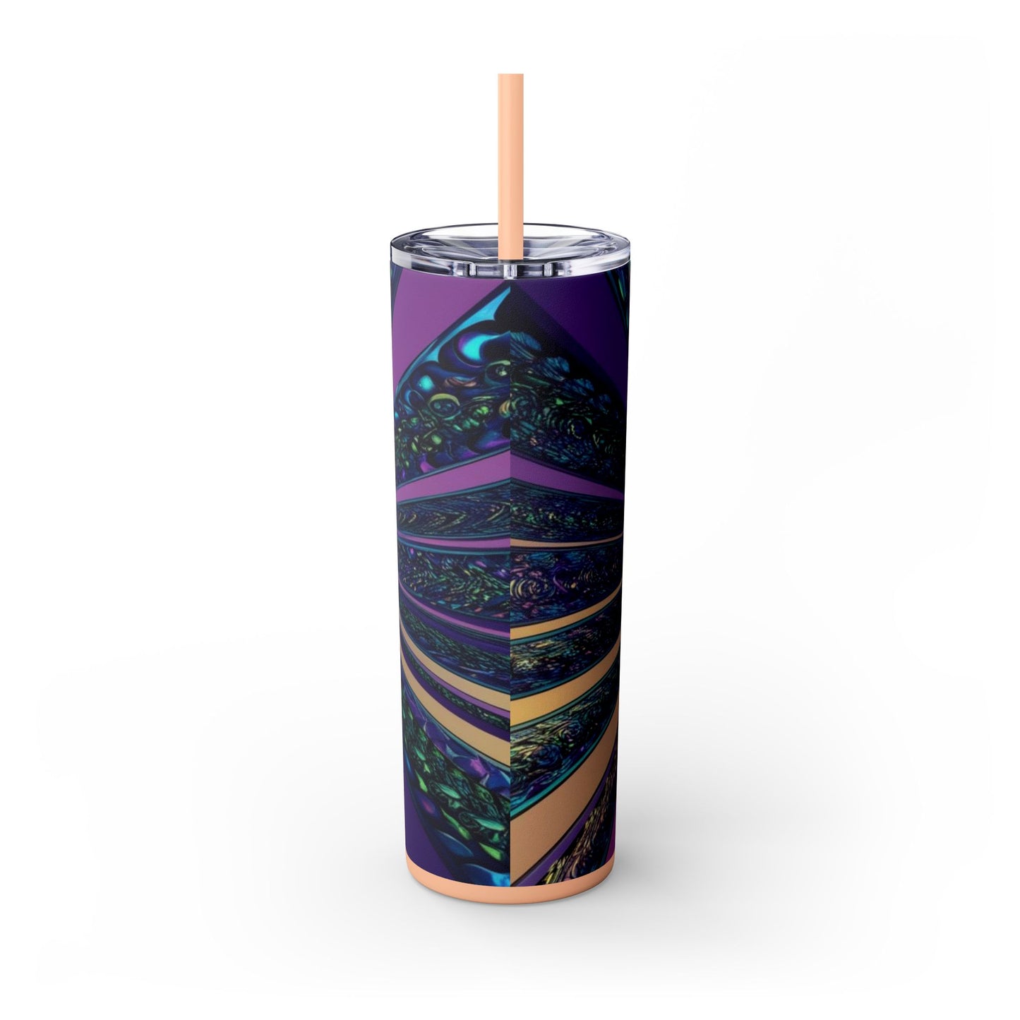 Optical Illusion Skinny Tumbler with Straw, 20oz