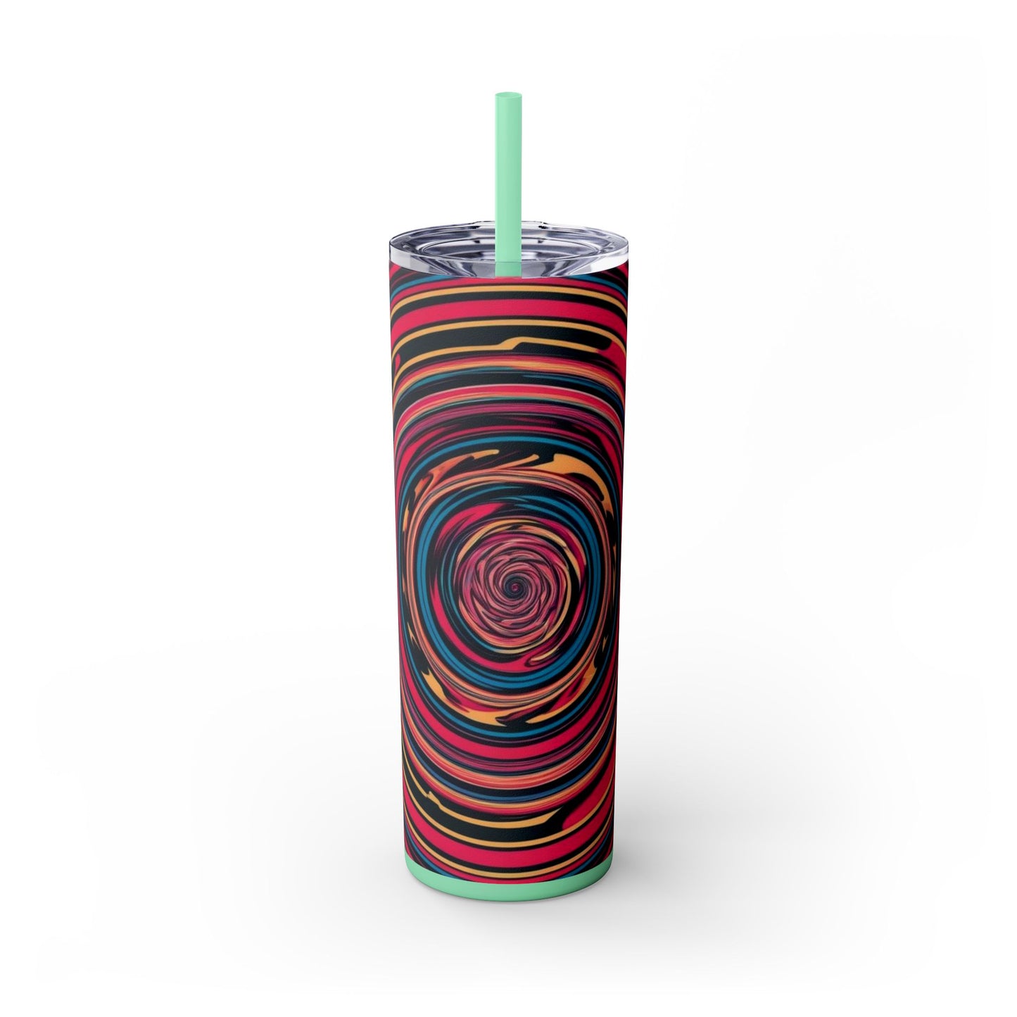 Optical Illusion Skinny Tumbler with Straw, 20oz