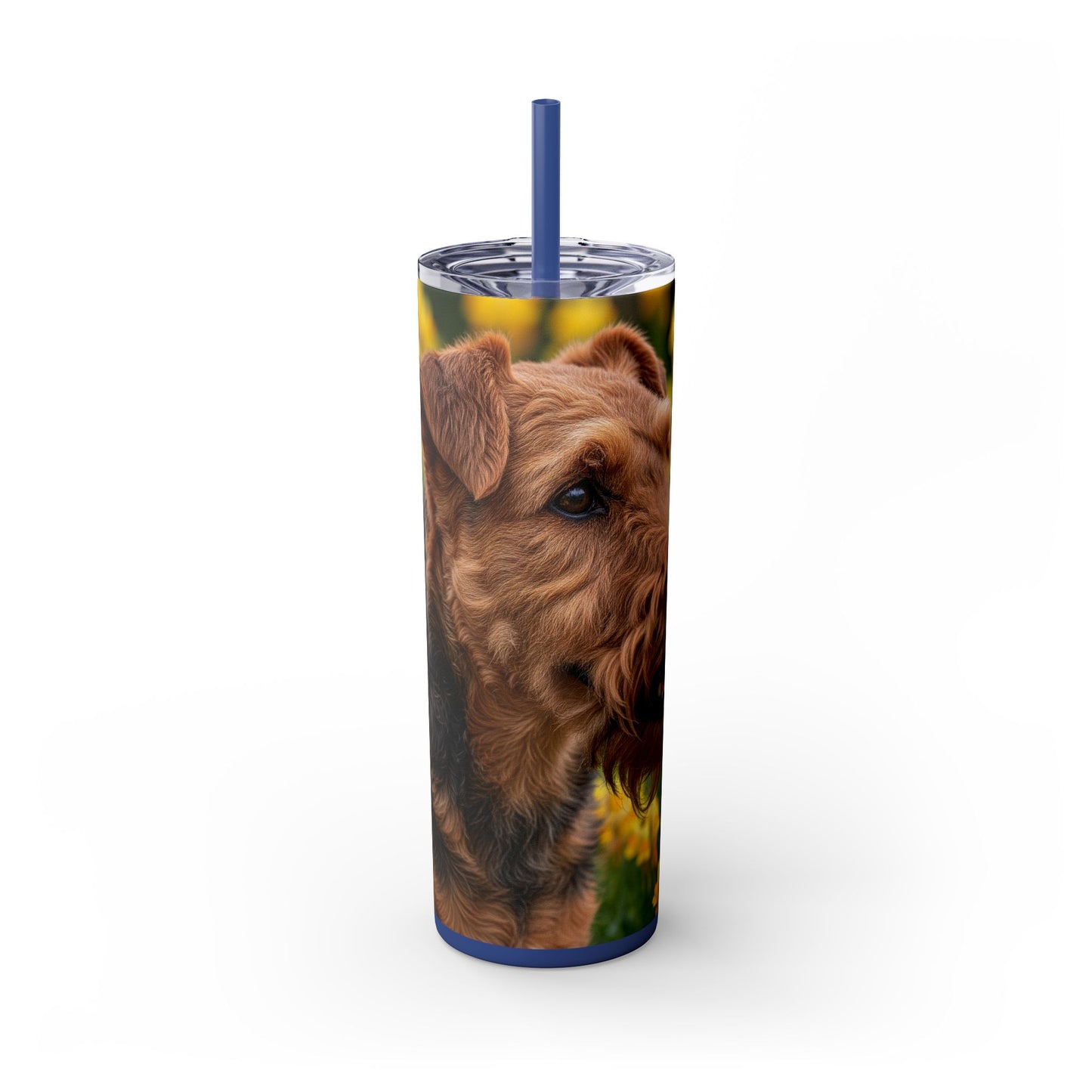 Welsh Terrier Skinny Tumbler with Straw, 20oz
