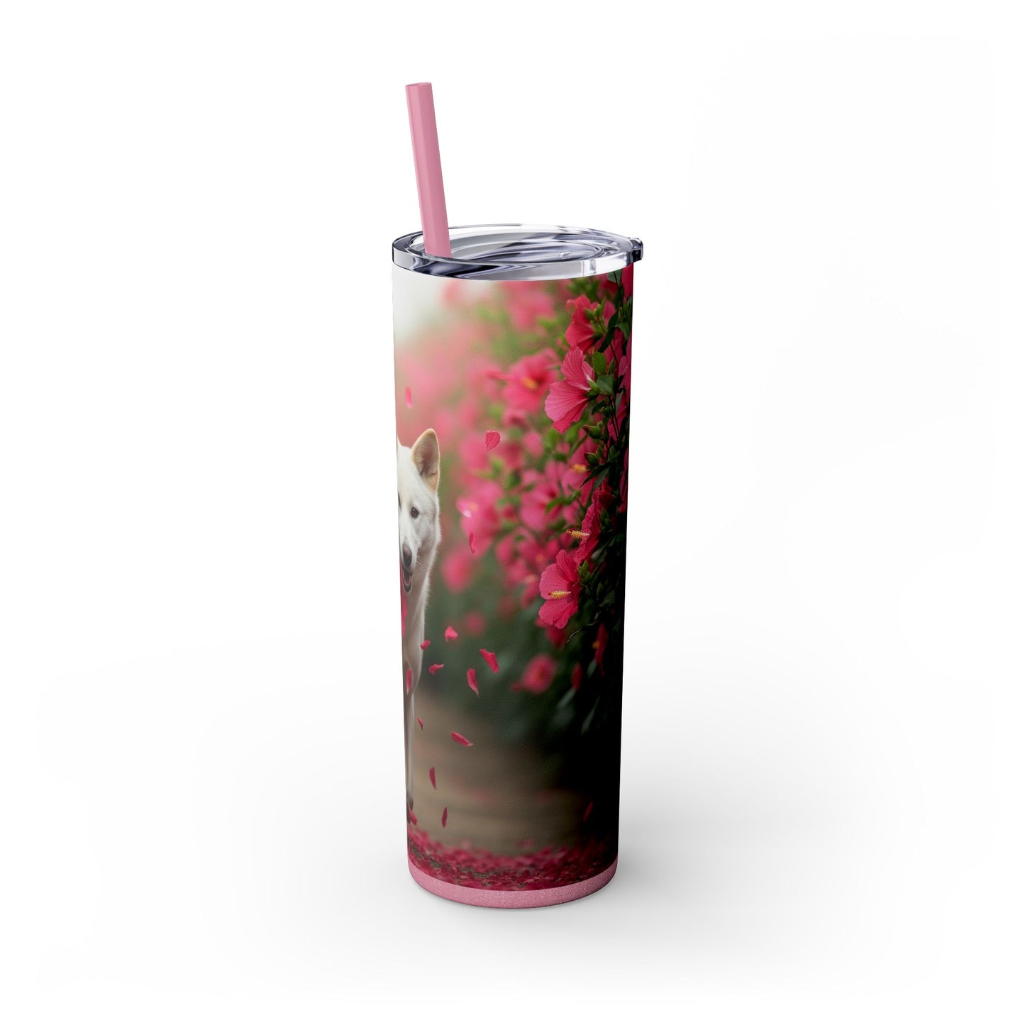 Korean Jindo Dog Tumbler with Straw, 20oz