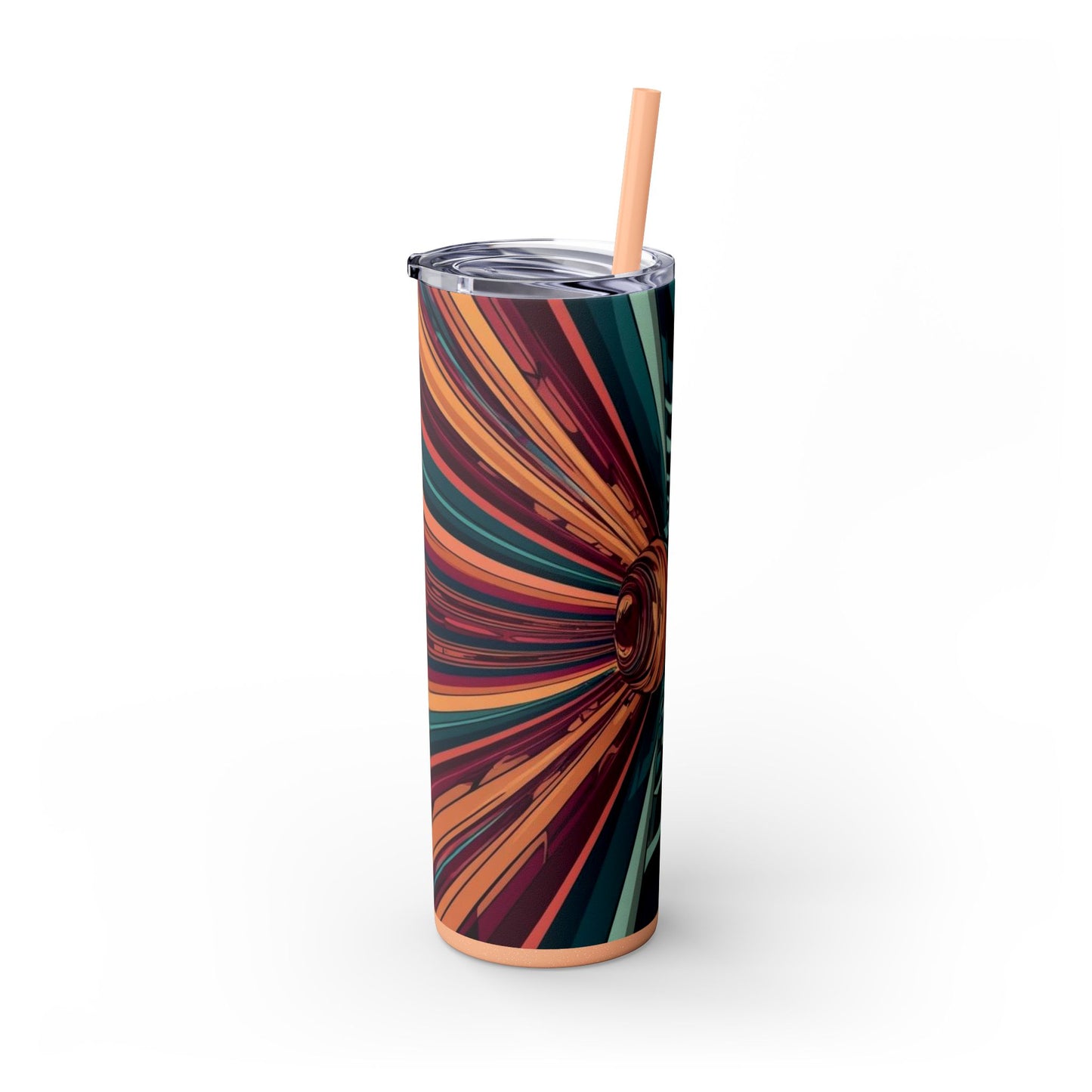 Optical Illusion Skinny Tumbler with Straw, 20oz