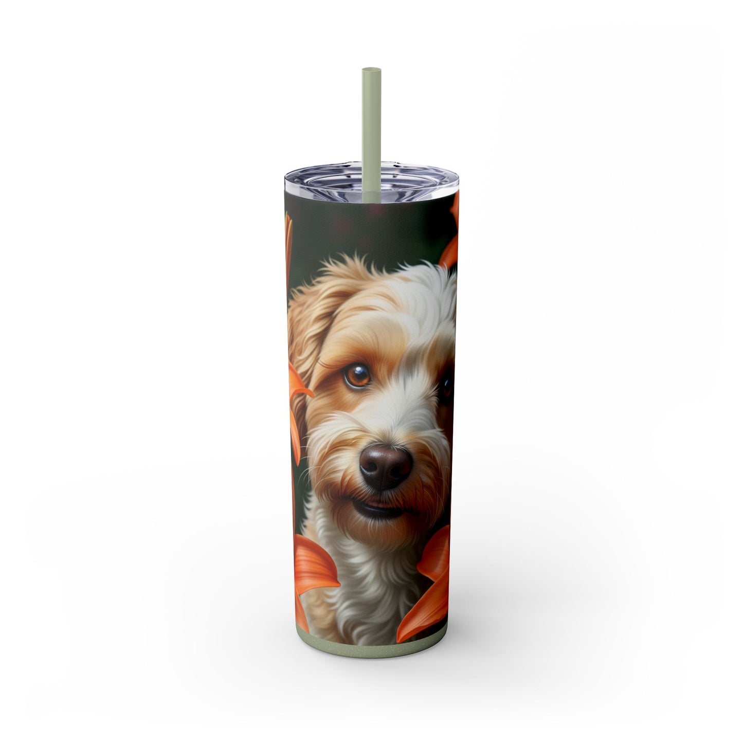 Schnoodle Skinny Tumbler with Straw, 20oz