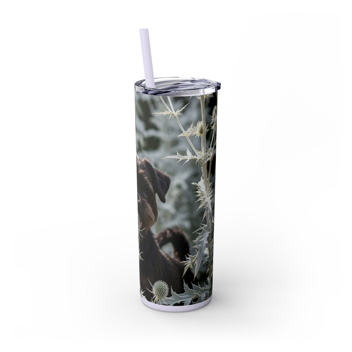 Affenpinscher Skinny Tumbler with Straw, 20oz