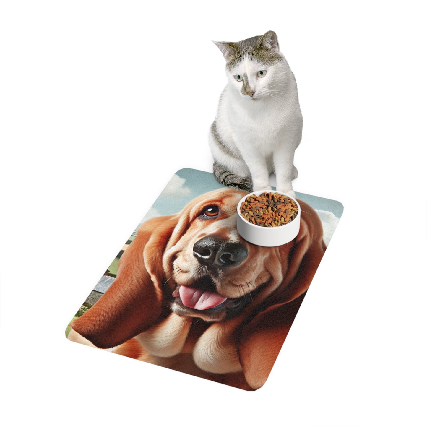 Vertical Pet Food Mat (12x18) - Basset Fauve de Bretagne